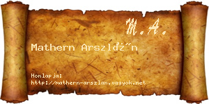 Mathern Arszlán névjegykártya
